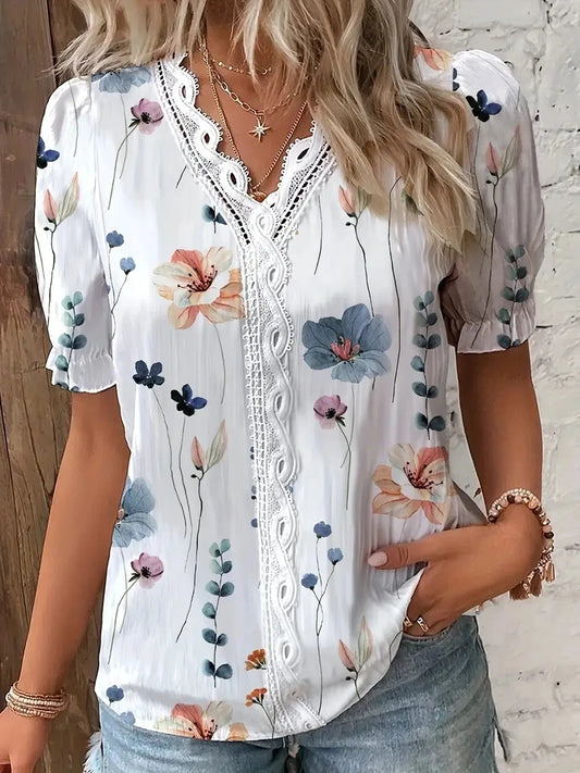 Elegant Casual V-Neck Blouse